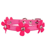 Dog Collar Bling Crystal With Flowers
