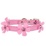 Dog Collar Bling Crystal With Flowers