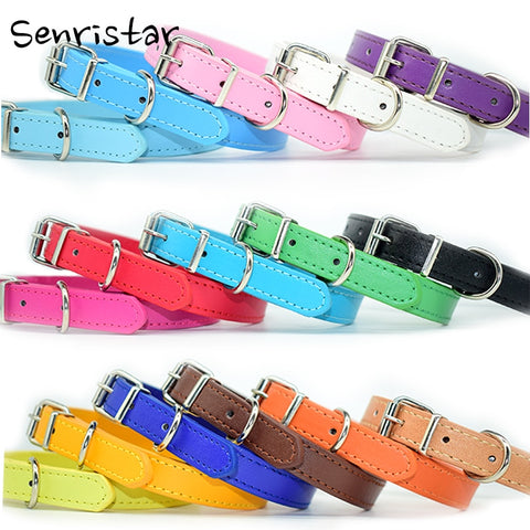 Leather Solid Soft Dog Collar