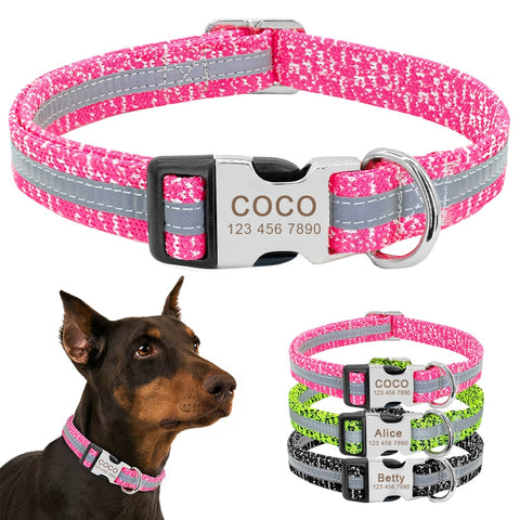 Dog Collar Personalized Reflective