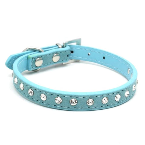 Rhinestone Leather Collar