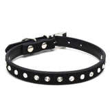 Rhinestone Leather Collar