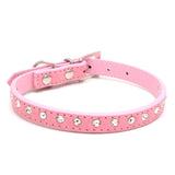 Rhinestone Leather Collar