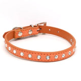 Rhinestone Leather Collar