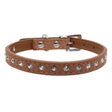 Rhinestone Leather Collar