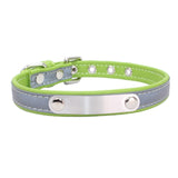 Reflective Leather Personalized Dog Collar