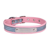 Reflective Leather Personalized Dog Collar