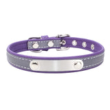 Reflective Leather Personalized Dog Collar